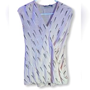 Apt. 9 Crossover Pink Short-Sleeve/Sleeveless Top, Size XS